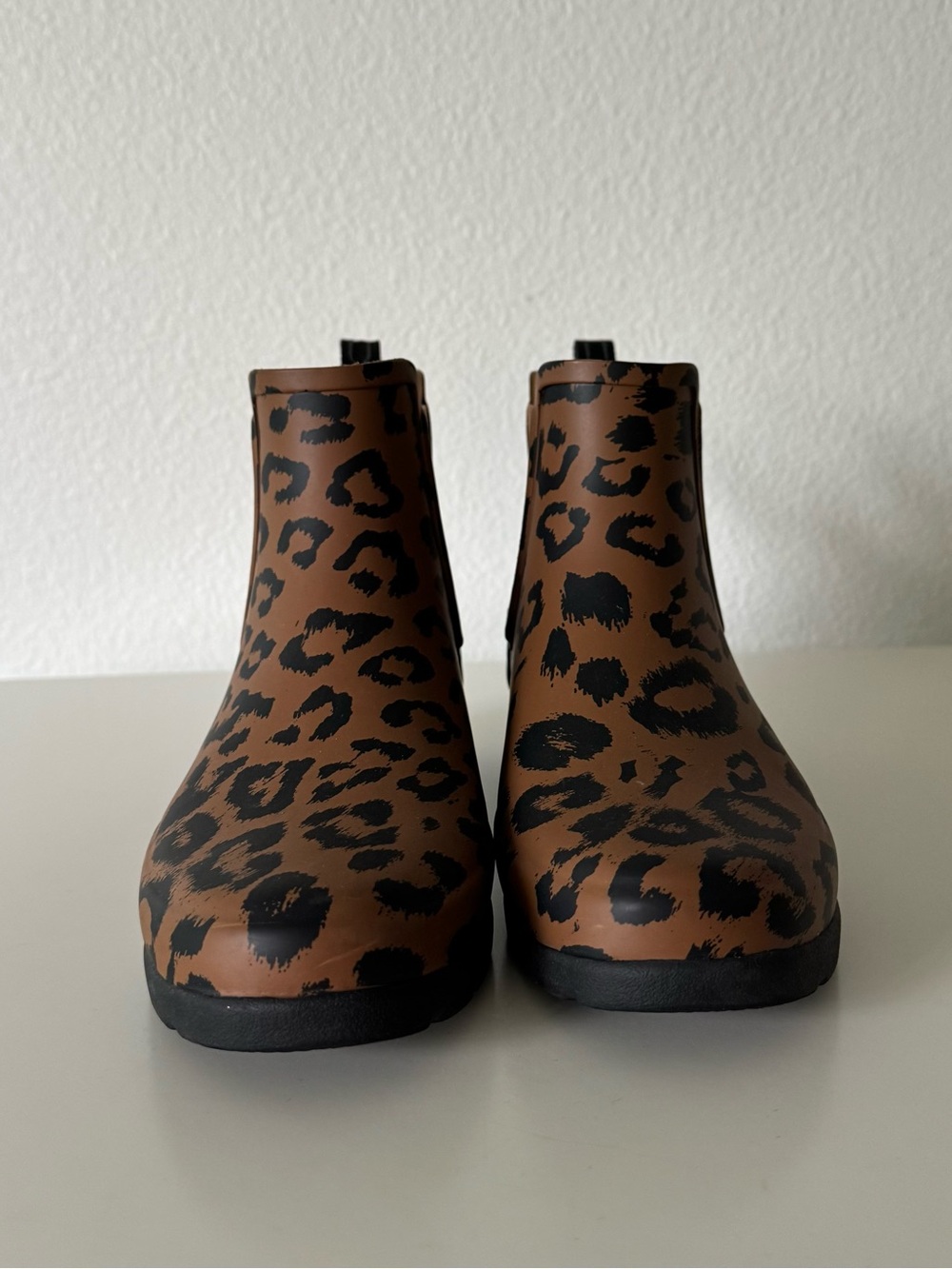 Hunter Leopard-Print Chelsea Ankle Boots - Brown/Black, 8 - Picture 3 of 7